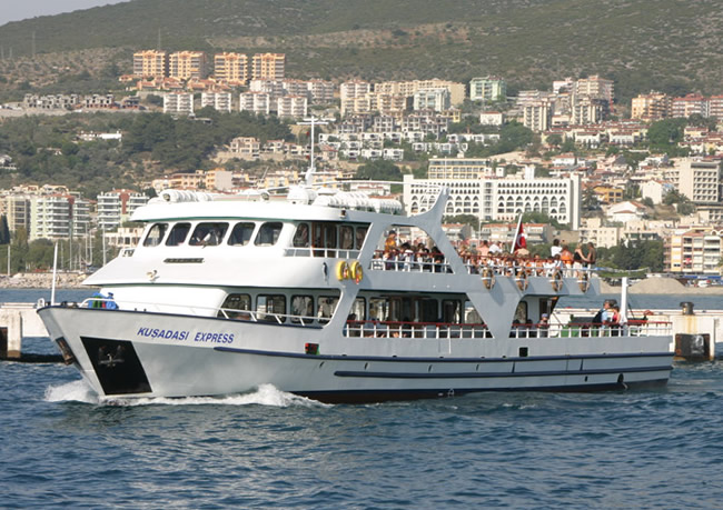 carte plan traversée Ferry boat Kusadasi Turquie Samos Grèce