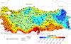 carte données climatiques des villes de Turquie.